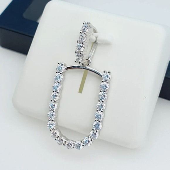 "925 Sterling Silver Cubic Zirconia Initial Pendant, UU1P6A6187 - Picture 5 of 9